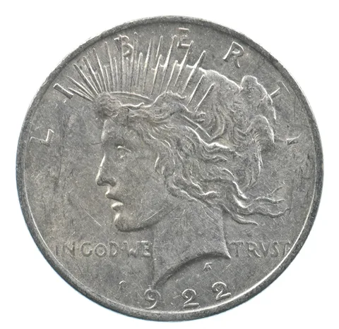 Early - 1922 Peace Silver Dollar - 90% US Coin *409