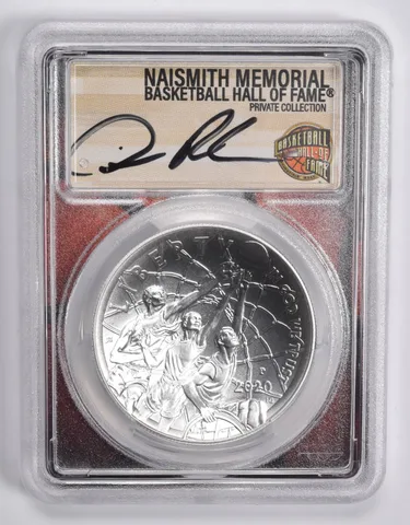 2020-P DENNIS RODMAN SIGNED Basketball HOF Commemorative Dollar MS70 PCGS