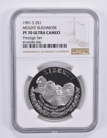 1991-S Mount Rushmore Commemorative Dollar Prestige Set PF70 UCAM NGC