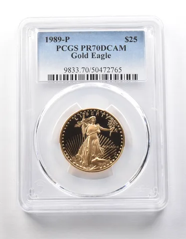 1989-P $25 American Gold Eagle 1/2 Oz Gold PR70 DCAM PCGS