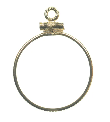12k 0.6 Gram Gold Filled 15.5mm Coin Bezel Pendant Frame Edge *4897
