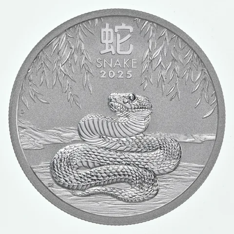 2025 Australia 50 Cents Silver Year Of The Snake 1/2 Oz 0.5 Oz Silver