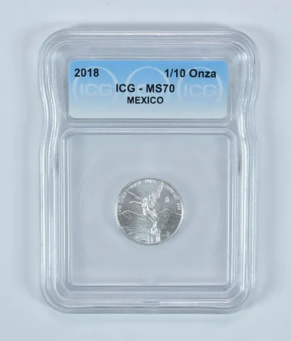 2018 Mexico 1/10 Onza Silver Libertad MS70 ICG