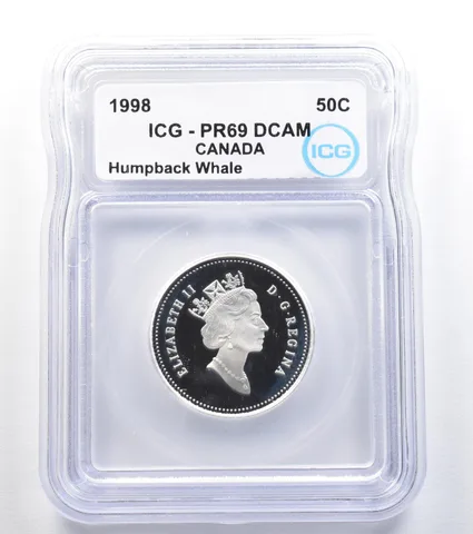 1998 Canada 50 Cents Humpback Whale PR69 DCAM ICG *7915