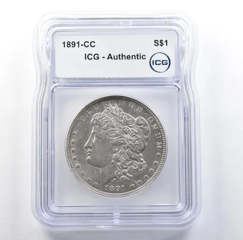 1891-CC Morgan Silver Dollar Authentic ICG *3076