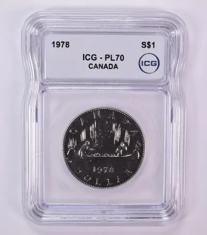1978 Canada 1 Dollar Silver Voyageurs PL70 ICG