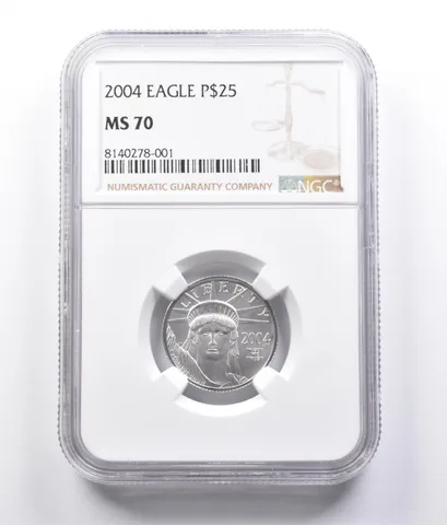 2004 $25 American Platinum Eagle 1/4 Oz Platinum MS70 NGC *7185