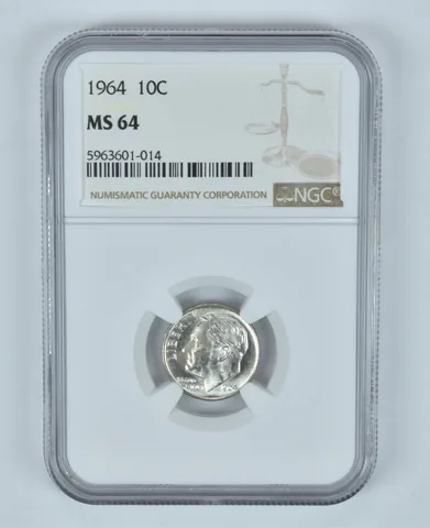 MS64 1964 Roosevelt Dime - Graded NGC Toned! *9060