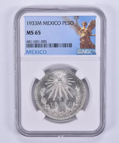 1933 M Mexico Peso MS65 NGC Mexican Label