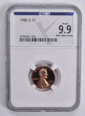 1986-S Lincoln Memorial Cent Proof 9.9 UCAM RD NGC X NGCX