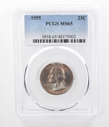 1955 Washington Quarter MS65 PCGS Beautifully Toned *7290
