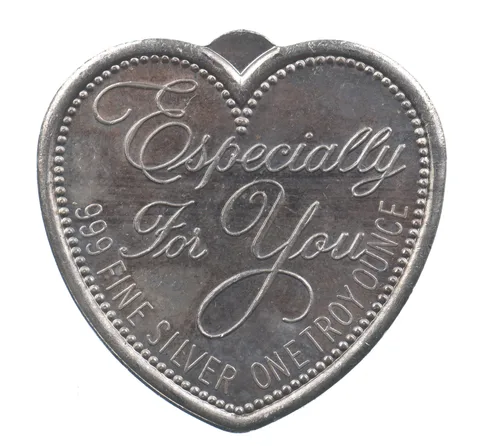 VINTAGE Art Bar/Round Especially For You Heart-Shaped Silver 1 T Oz *256