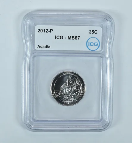 2012-P Washington Quarter ATB Acadia MS67 ICG