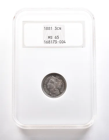 1881 Three Cent Nickel MS65 NGC Old Fat Boy *6710