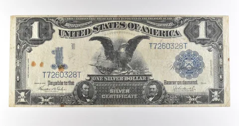 1899 $1 Silver Certificate Black Eagle Blue Seal Large Note Fr#233 *4613