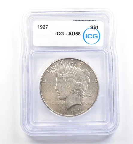 1927 Peace Silver Dollar AU58 ICG *9876