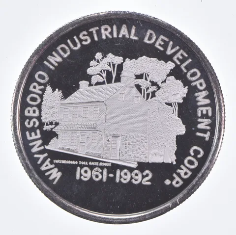VINTAGE 1992 Industrial Waynesboro Toll Gate .999 Fine Silver 1 Oz Round *593