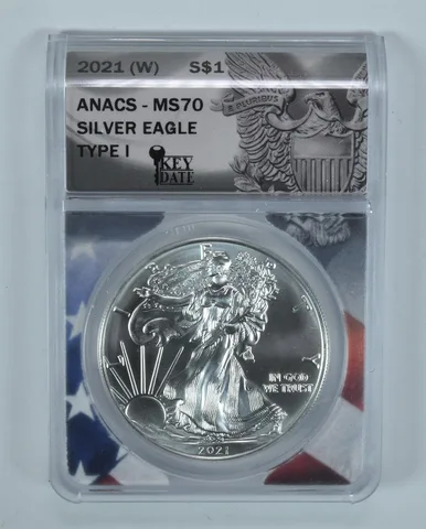 2021-(W) American Silver Eagle Type 1 MS70 ANACS