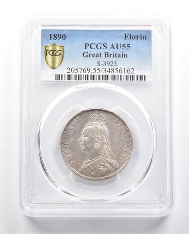 1890 Great Britain Florin S-3925 AU55 PCGS *5962