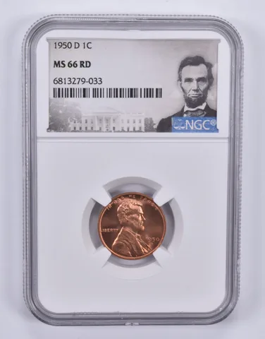 1950-D Lincoln Wheat Cent 1c MS66 RD NGC Special Label