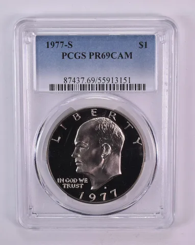 1977-S Eisenhower $1 PR69 CAM PCGS Blue Label