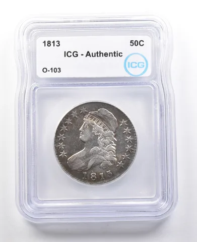 1813 Capped Bust Half Dollar O-103 Authentic ICG *3020