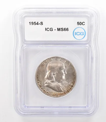 1954-S Franklin Half Dollar MS66 ICG Beautiful Tone *3173