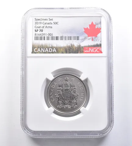 2019 Canada 50 Cents Specimen Set Coat Of Arms SP70 NGC *7043