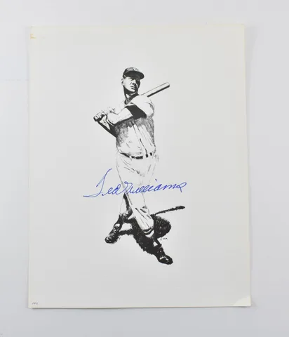 Ted Williams Signed Sketch SGC Authentic a4010