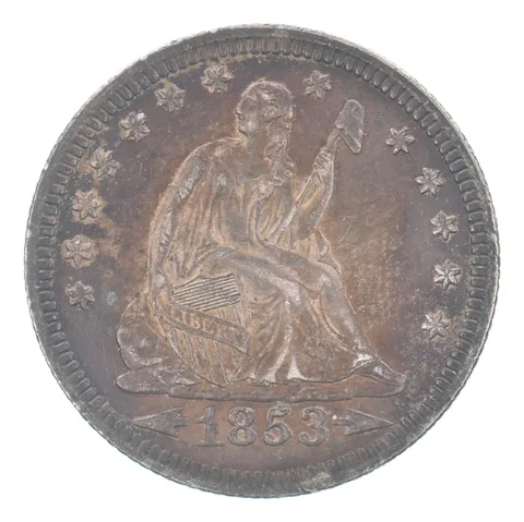 1853 Seated Liberty Quarter Arrows Beautiful Tone *9326