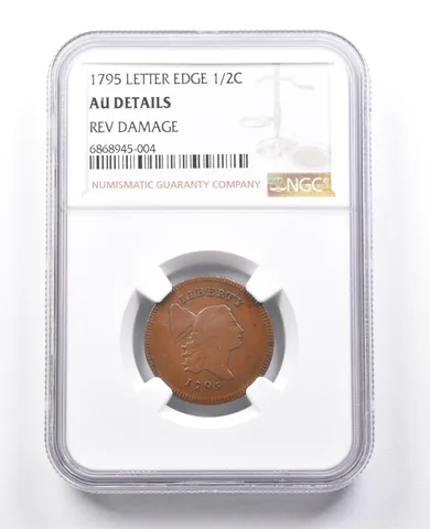 AU Details 1795 Letter Edge Liberty Cap Half Cent NGC *3806