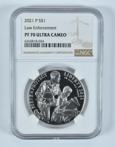 2021-P Law Enforcement Commemorative Silver Dollar PF70 UCAM NGC