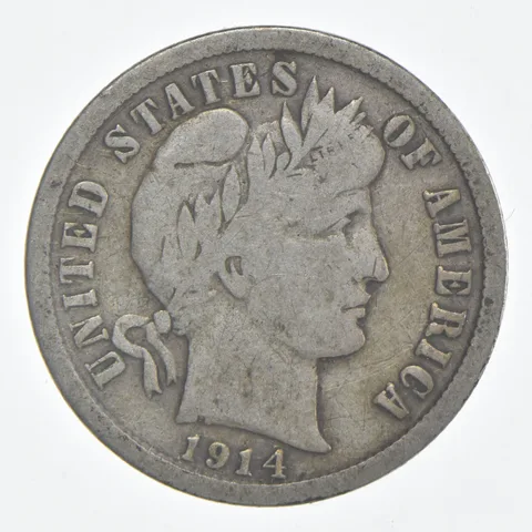 1914-S Barber Dime 90% Silver FINE Condition