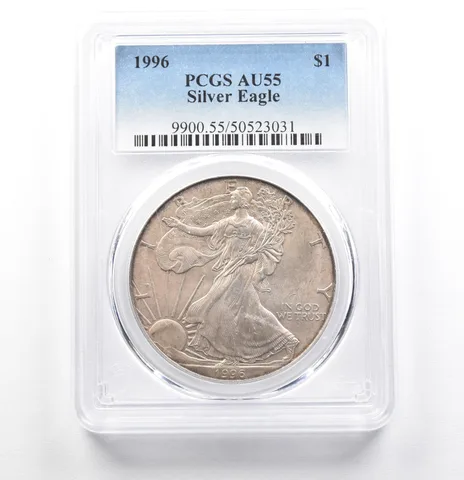 1996 American Silver Eagle AU55 PCGS a0628