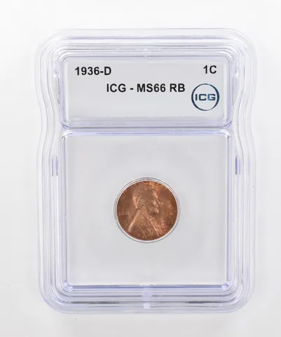 1936-D Lincoln Wheat Cent MS66 RB ICG Beautiful Tone *2914