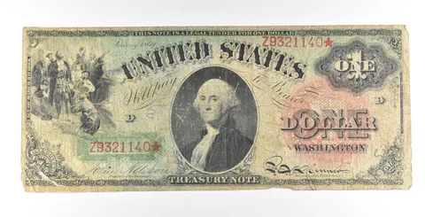 1869 $1 Legal Tender Star Note Large Note Red Seal *5628