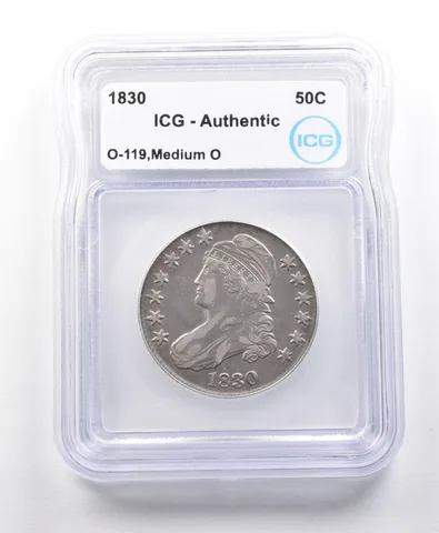 1830 Capped Bust Half Dollar O-119 Medium O Authentic ICG a5602
