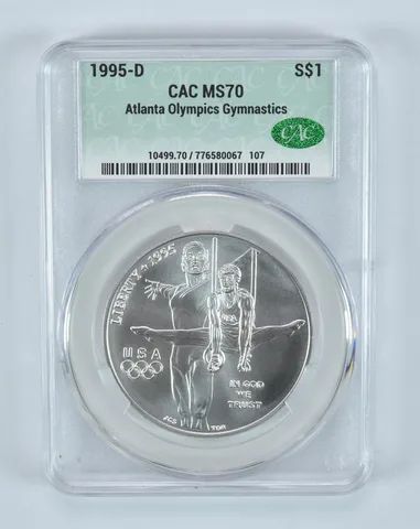 1995-D Olympic Gymnastics Commemorative Silver Dollar MS70 CAC CACg