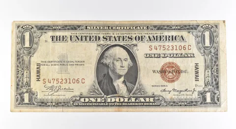 1935 A $1 Silver Certificate Brown Seal Hawaii Fr#2300 *0456