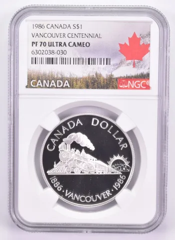 1986 Canada $1 Silver Dollar Vancouver Centennial PF70 UCam NGC