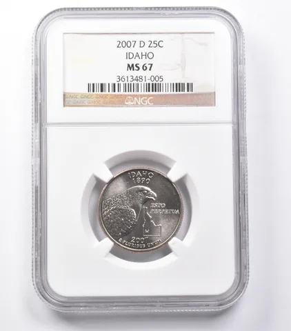 MS67 2007-D Washington State Quarter Idaho NGC a5401