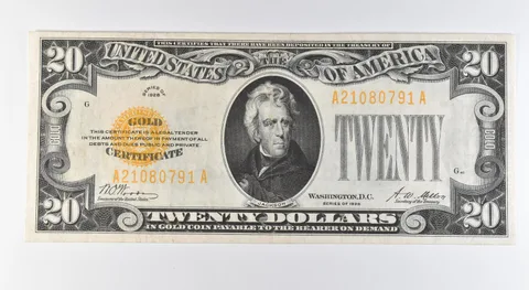 1928 $20 Gold Certificate Yellow Seal Fr#2402 *9584