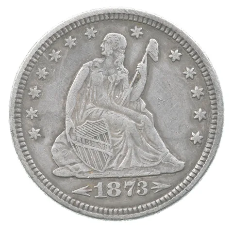1873 Seated Liberty Quarter Arrows *7825