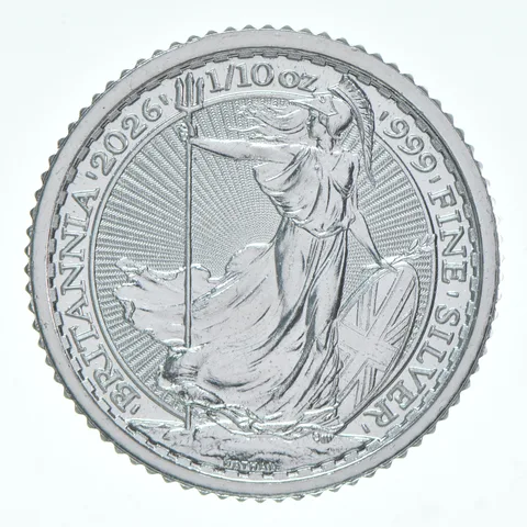 2026 Great Britain 20 Pence Silver Britannia 1/10 Oz Silver