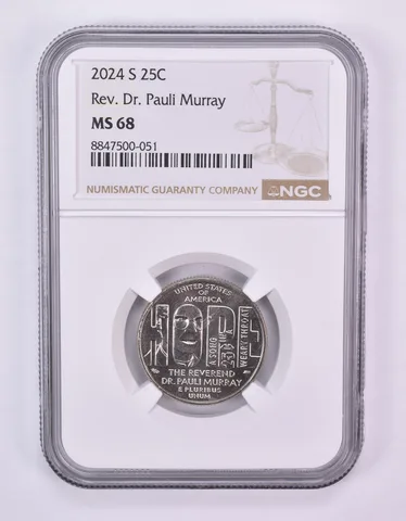 2024-S American Women Quarter Rev Dr Pauli Murray MS68 NGC Brown Label