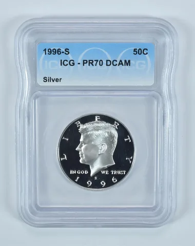 1996-S Kennedy Half Dollar Silver PR70 DCAM ICG