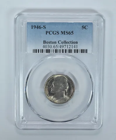 1946-S Jefferson Nickel Boston Collection MS65 PCGS Blue Label