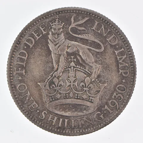Better Date - 1930 Great Britain 1 Shilling World Coin- Silver *296