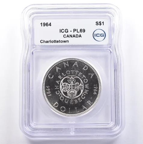 1964 Canada 1 Dollar Silver Charlottetown PL69 ICG *9013