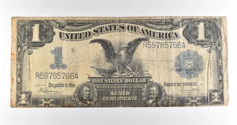 1899 $1 Silver Certificate Black Eagle Blue Seal Large Note *4512